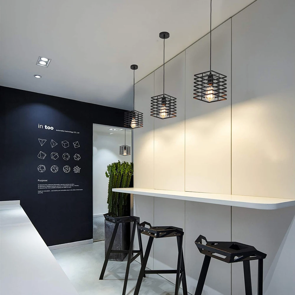 Железная клетка подвесной светильник Современная Подвесная лампа металлическая