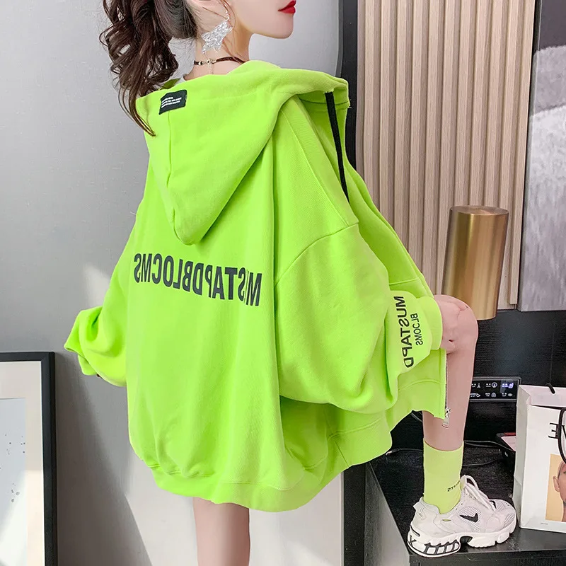 

Осень 2022, новый простой однотонный кардиган с надписью, свитер с капюшоном, свободное тонкое женское пальто в уличном стиле, бесплатная дост...