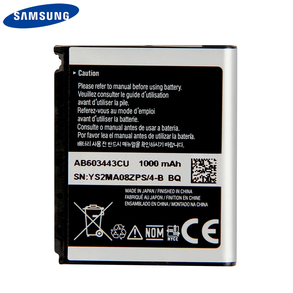 Аккумулятор AB603443CU для Samsung S5230C F488E G808E L870 W159 S7520u GT-S5233 G800 S5230 F539 1000 мАч сменный