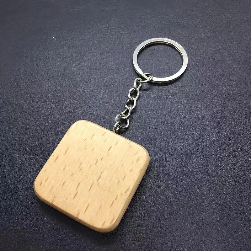 Пустой Брелок цвета хаки из дерева Круглый квадратный прямоугольный овальный