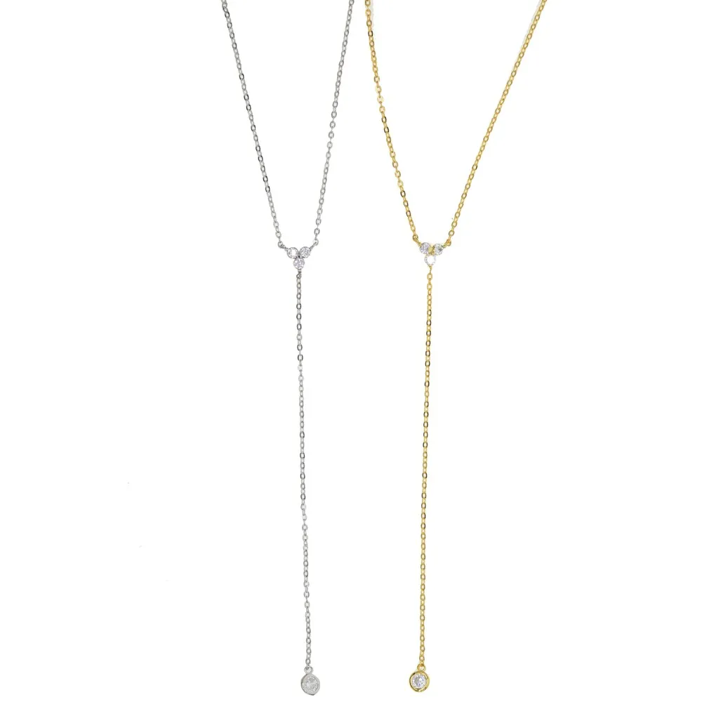 Минималистичное cz очаровательное сексуальное современное y образное ожерелье