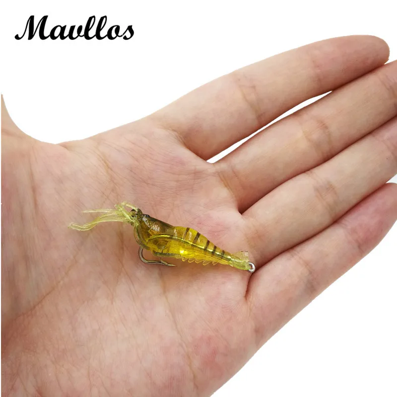

Mavllos 3pcs/lot 4cm 1.2g Artificial Soft Shrimp Fishing Lure Silicone Bait Hooks Sea Soft Plastic Fishing Wobbles