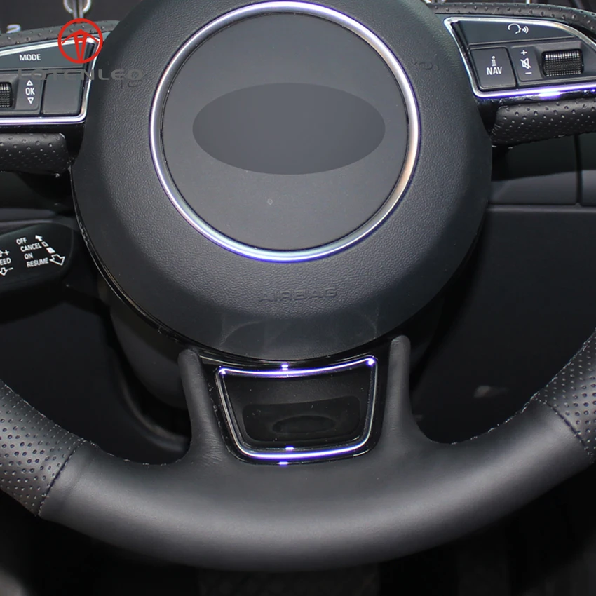 LQTENLEO черная искусственная кожа DIY для Audi A1 A3 A4 2015 2016 A7 2012 2018 S7 2013 RS7 2014 2015|car steering wheel