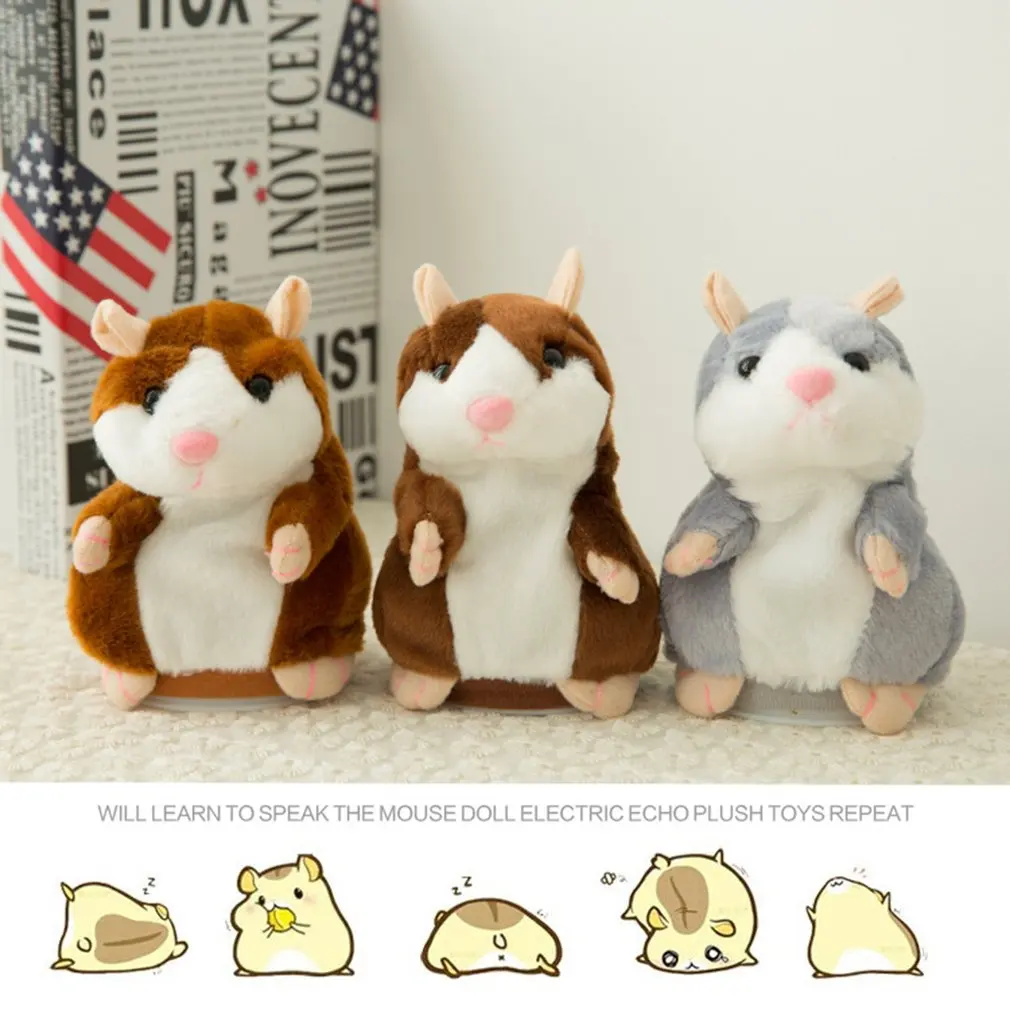 

Cheeky Hamster Repeats What You Say Electronic Pet Talking Plush Toy Cute Gift Talking Hamster Repeats Hamster