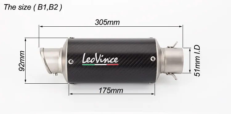 Универсальный выхлопной патрубок для мотоциклов LeoVince 35-51 мм | Автомобили и