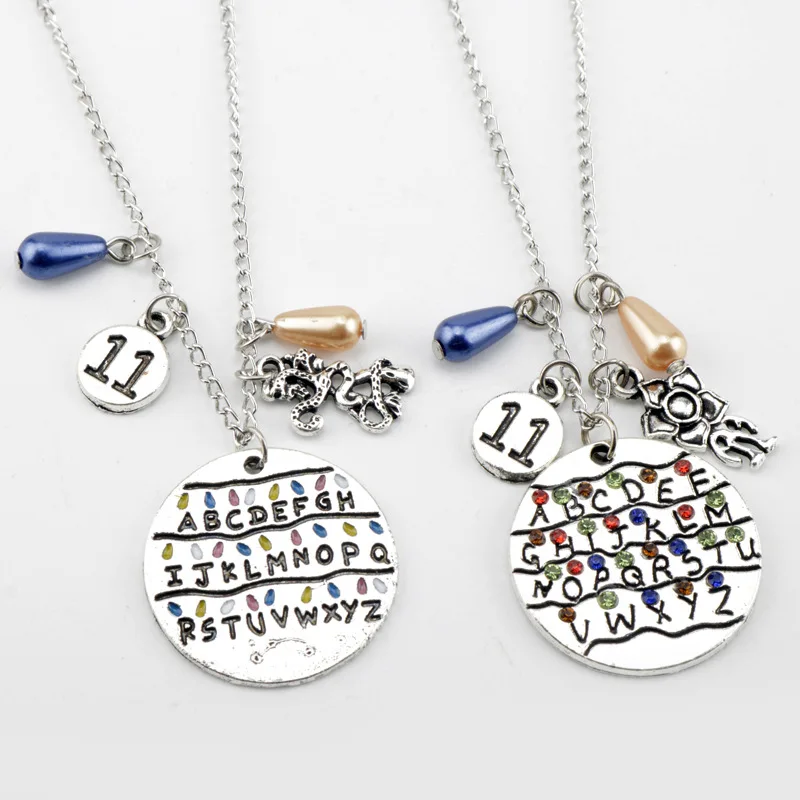 Новое ожерелье с подвеской в виде фигуры очень странные дела лампочка Алфавит