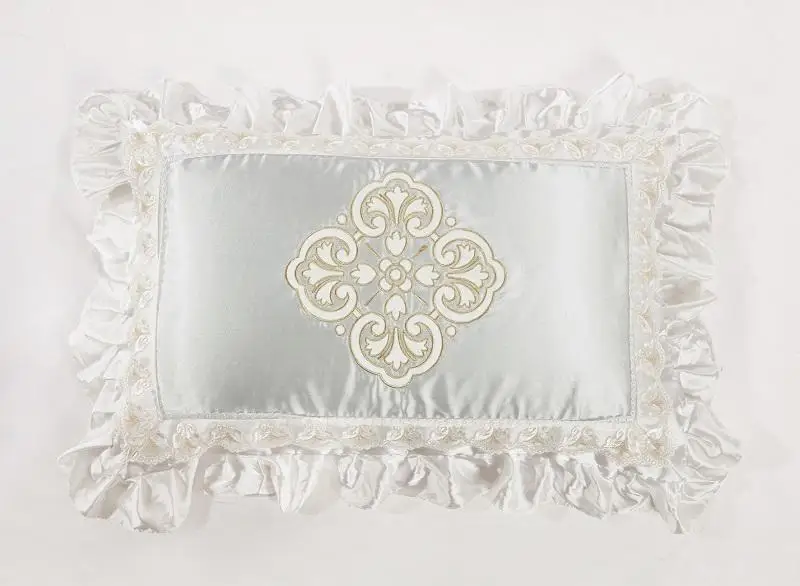 42 Cotton Silk Queen/King Size White Beige Royal Bedding set Duvet Cover Bed Spread Bedlinen 11Pcs Decorative pillow | Дом и сад