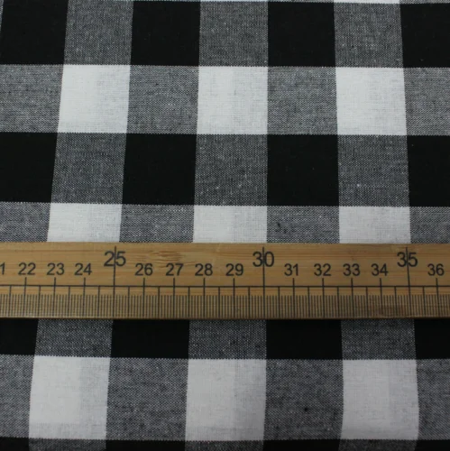 25mm plaid black Классическая клетчатая хлопковая ткань для платья рубашка Косплей DIY швейная крышка стола Подушка Текстиль для дома - Цвет: 25mm plaid black
