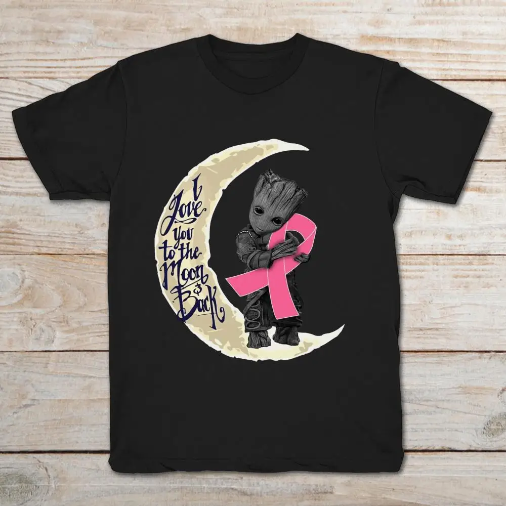 Baby Groot обнимающий рак груди лента I Love You To The Moon And Back T-Shirt | Мужская одежда