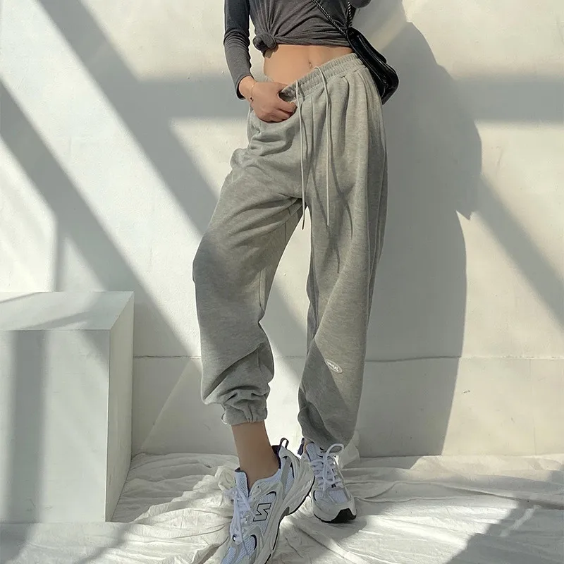 

Women Sweatpants Fashion Harajuku High Waist Loose Slim Cotton Casual Sports Pants Drawstring Trousers Streetwear Sportswear