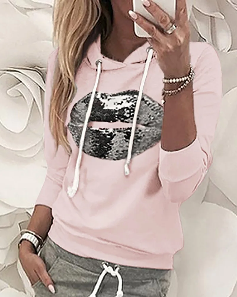 Женский спортивный костюм с блестками комплект из 2 предметов топ капюшоном и