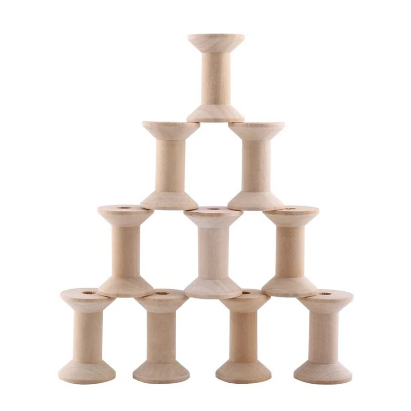 

Pack Of 10 Pieces Of Wooden Empty Spools Empty Spools Of Natural Metal Wire Braided Spools Wood 47 Mm X 31 Mm