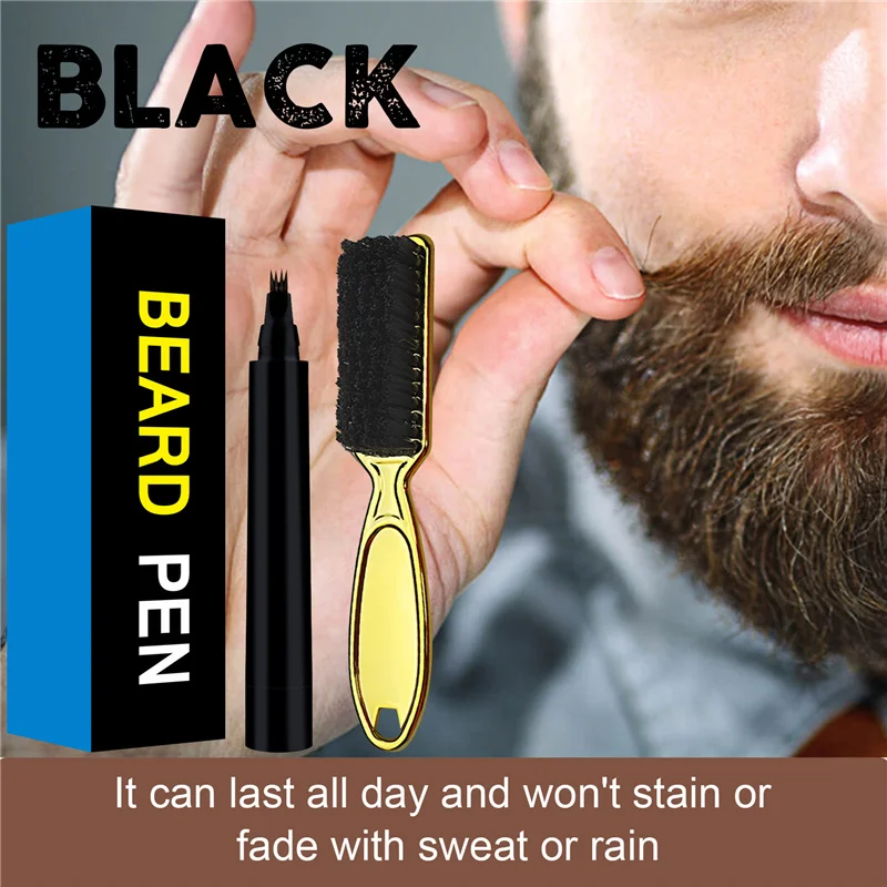 

Beard Filling Pen Kit Beard Pencil Filler Waterproof Moustache Pen Beard Brush Moustache Coloring Shaping Tools Beard Enhancer