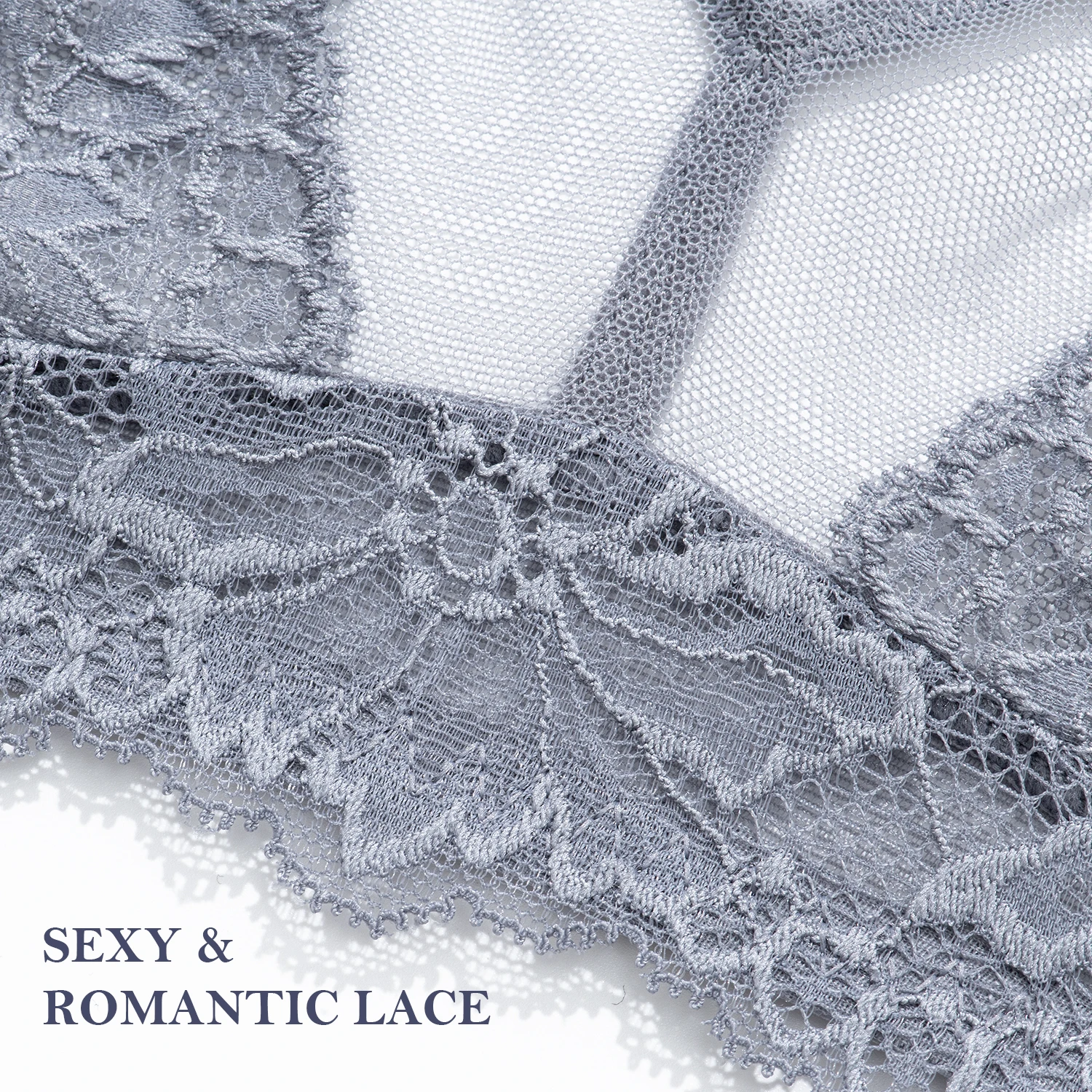 Wingslove Non-Padded Wirefree Sexy Mesh Bra Transparent Breathable Lingerie Women's Underwear