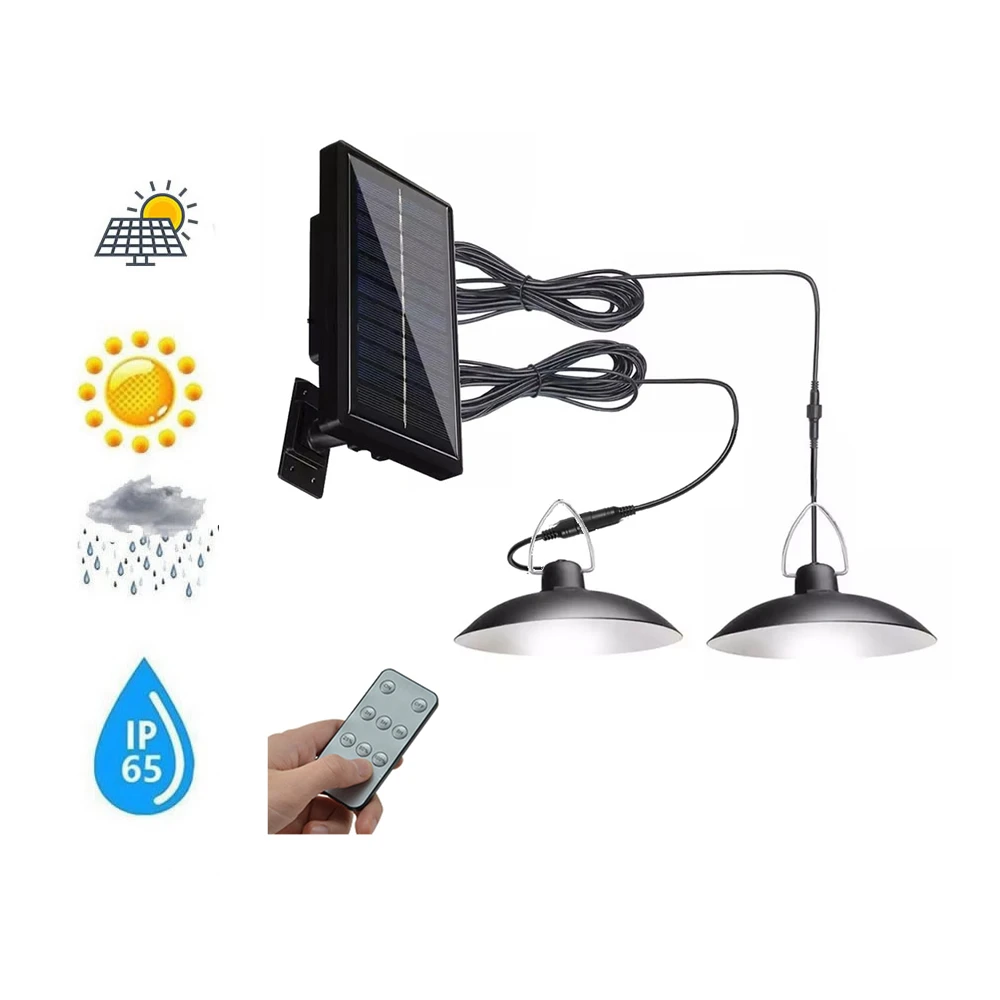 

Retro Lampshade Solar Pendant Lamp Led Outdoors Indoor Chandelier Solar Light White Garden Lighting for Home Courtyard Decoratio