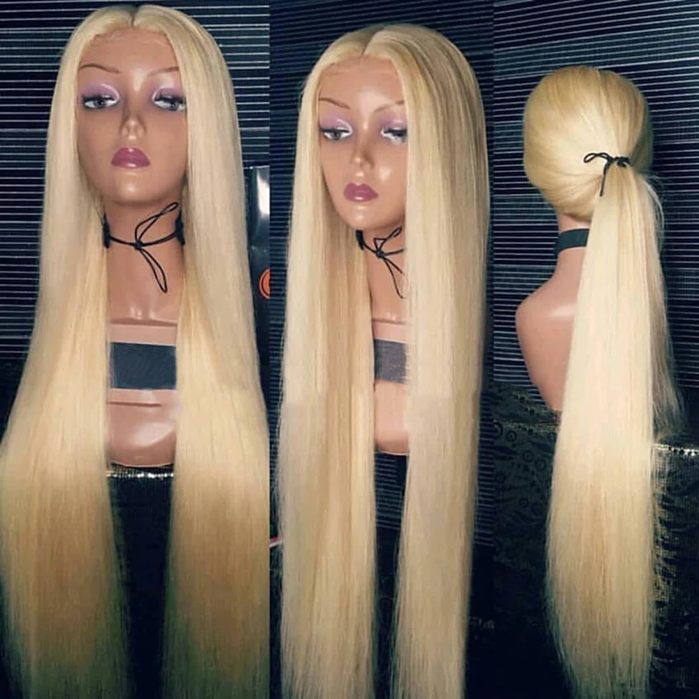 

Transparent Lace 613# Blonde Lace Front Human Hair Wigs 13x4 Wigs Thick Density Long Wave Remy Brazilian Lace Wig
