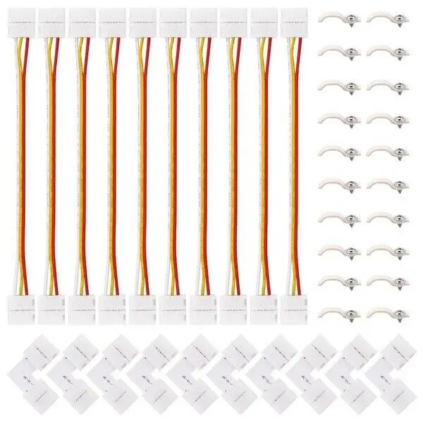 5050 10mm 3pin 40pcs RGB 3528 5050 4Pin светодиодный светильник комплект ленточных соединителей PCB кабель PCB Зажим адаптер, предоставляет Большинство деталей для DIY - Цвет: 5050 10mm 3pin 40pcs
