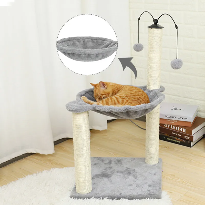 Домашняя кошка дерево Роскошная кошачья башня с двойным Condos вместительный окунь полностью обернутый Когтеточка сизаля и замена
