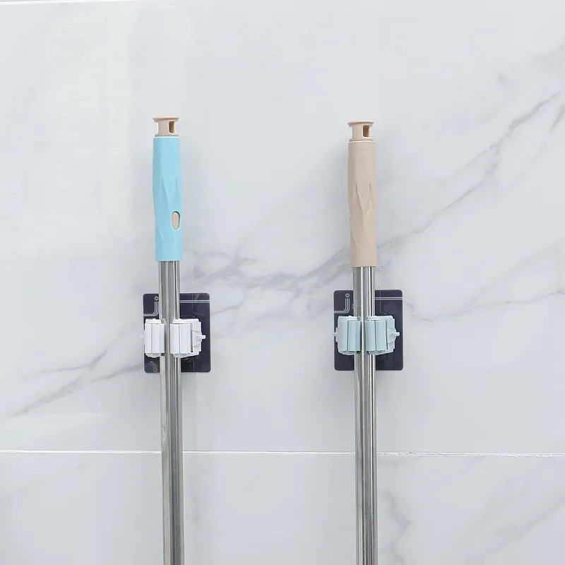 Крючок для швабры настенный бесшовный пробойник из прочной вискозы зажим