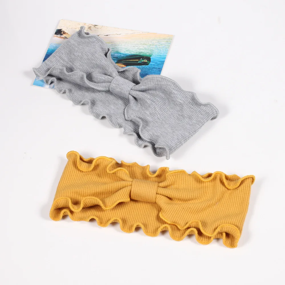 Обручи для волос с волнистыми краями и бантом винтажные женские вязаные обручи