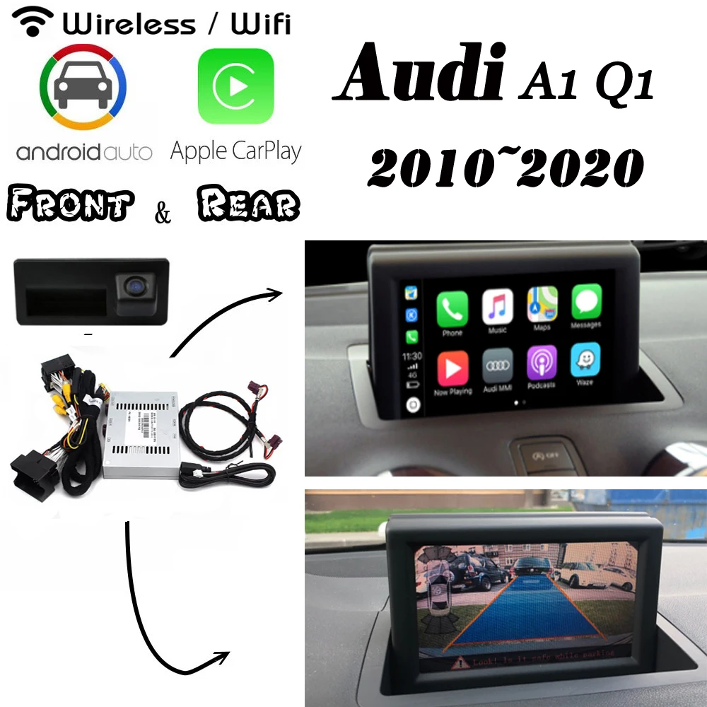 Беспроводная камера Carplay для Audi A1GB Q1 MMI 3g 2010~ интерфейс задняя Передняя парковочная камера Android дисплей Улучшенный декодер