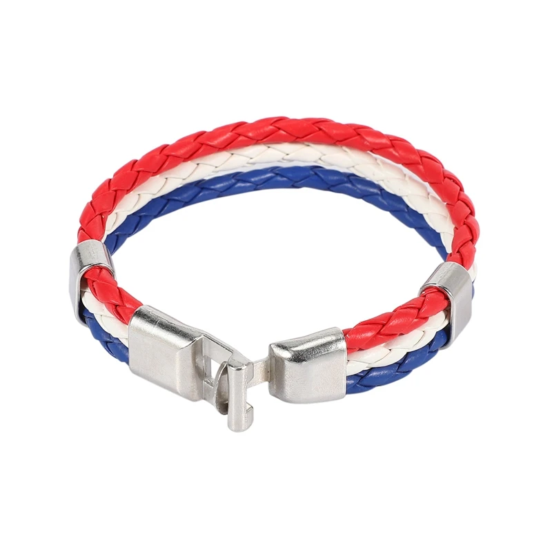 Ювелирный браслет с французским флагом для мужской и женской кожи сплав