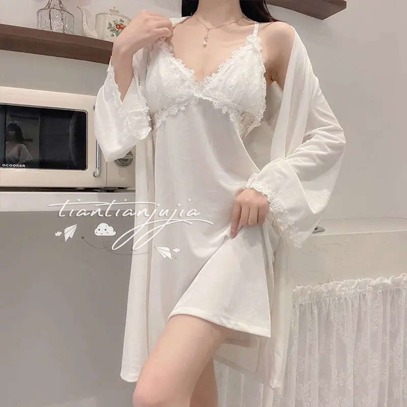 With Chest Pad Beauty Back Halter Pajamas Two-piece Set Autumn Winter New Gold Velvet Pajamas Female Sexy Nightwear Robe Sets
