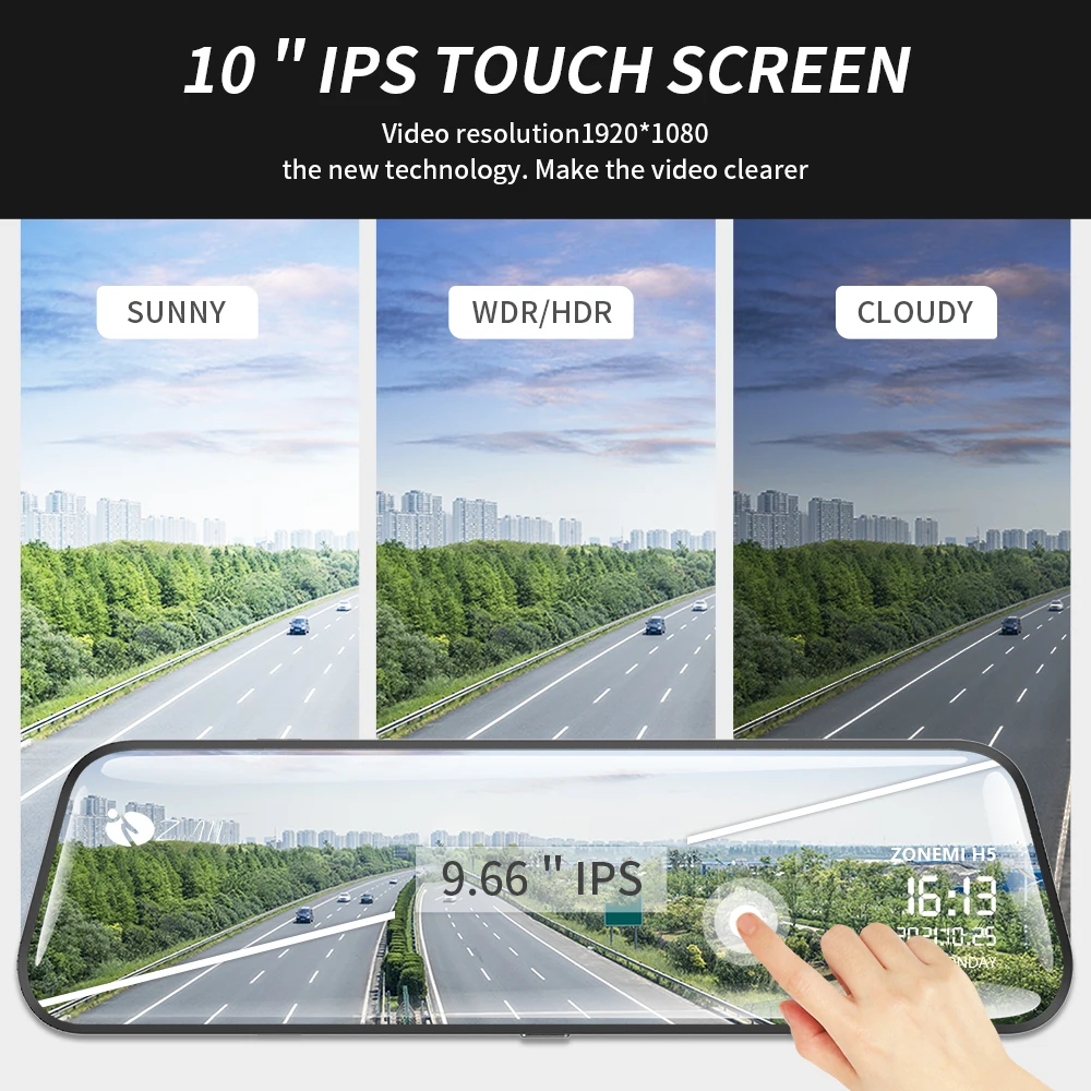 

10" Car DVR DUAL 1080P Dash Cam Sony IMX335 Rear View Mirror dash Camera 1080P Car Camera Video Recorder Parking Monitor