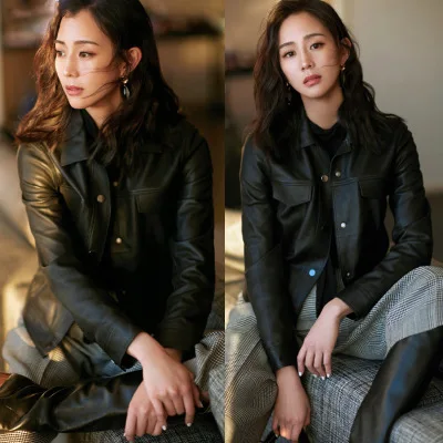 MESHARE Women New Fashion Genuine Real Sheep Leather Jacket G38