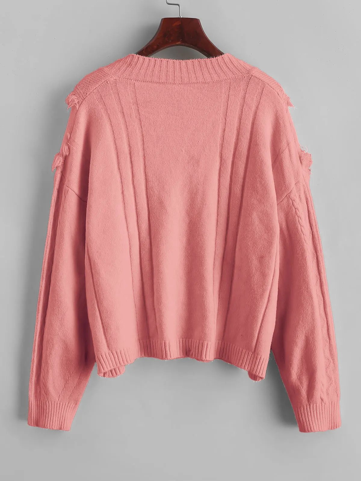 Zaful Winter Solid Women Causal Sweater V Neck Drop Shoulder Fringe Female Pullovers Long Sleeves Knitted Tassel Feminino Jumper | Женская