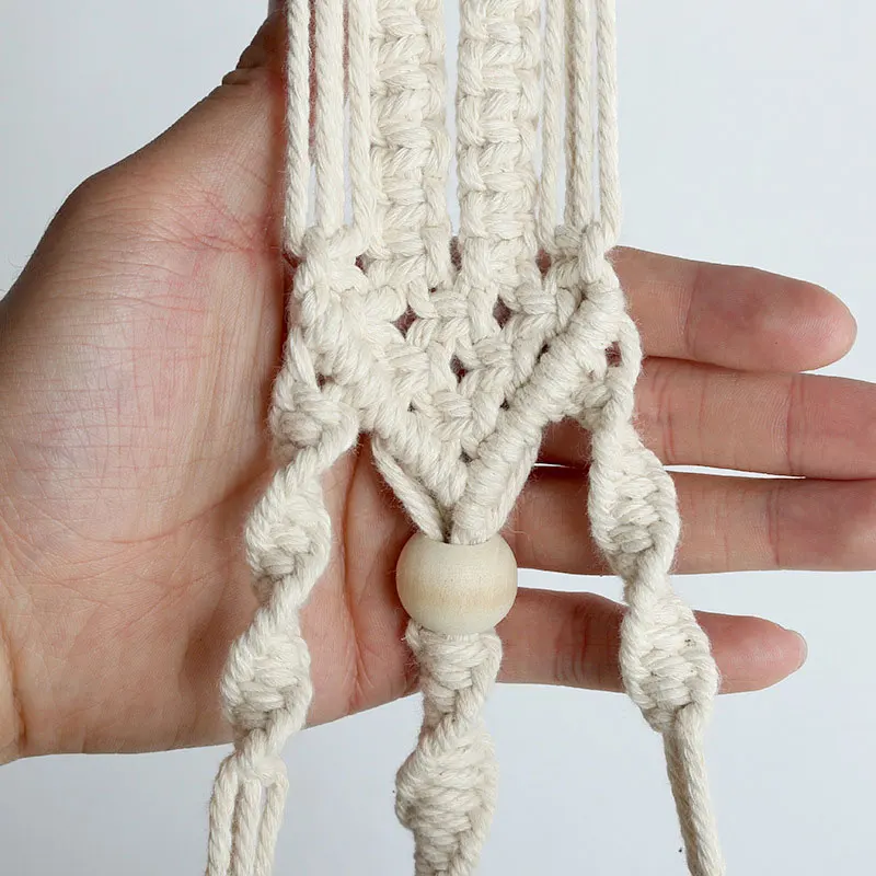 Green Plant Hanging Basket Cotton Hemp Rope Hand-Woven Sling Gardening Flowerpot Net Bag Wall Decoration Country yard | Дом и сад