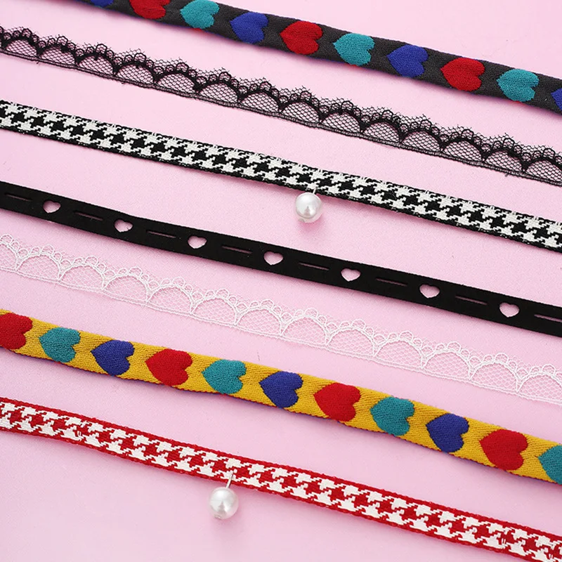 Фото DoreeBeads Новинка, модное ажурное ожерелье в виде сердца, кружево, в клетку, с искусственным жемчугом, колье-чокер для женщин и девочек, милые веч... №2