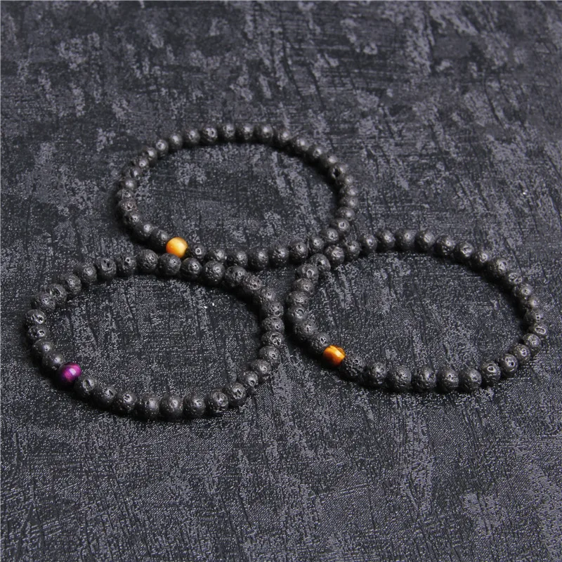 6 мм полированный синий красный тигровый глаз Круглый браслет с бусинами для