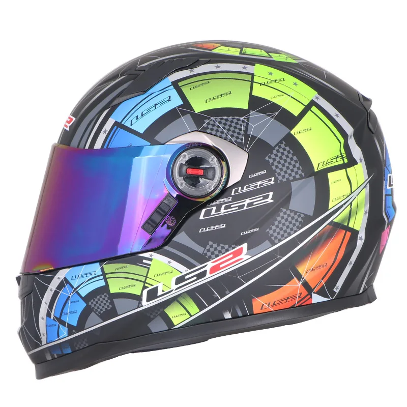 LS2 FF358 полный уход за кожей лица moto rcycle шлем Alex Barros moto cross racing casco moto capacete ls2 ECE утвержден - Цвет: Roulette color visor