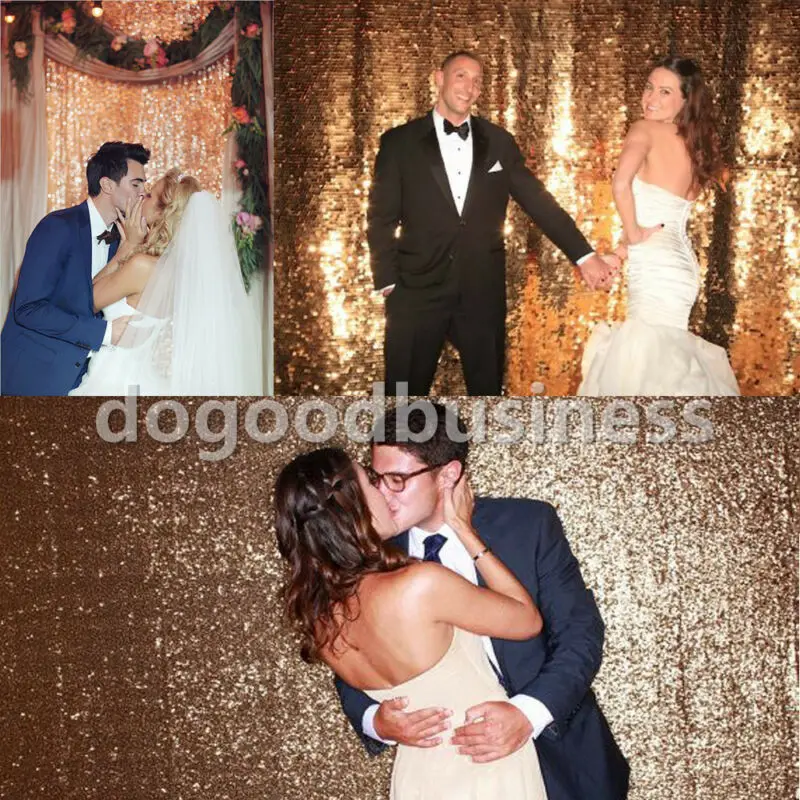 

4FTx6FT Gold Sequin Photo Backdrop Wedding Photo Booth Photography Background Sparkly Sequin Cloth Party Decoration