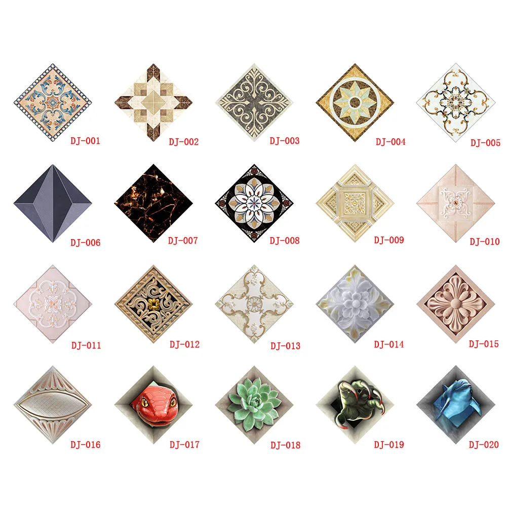 10 Pcs 8x8cm PVC Ceramic Tile Stickers For Living Room home decoration Self Adhesive 3D Diagonal Floor Wall | Дом и сад