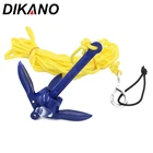 Складной алюминиевый комплект якоря с веревкой для каноэ, каяка, маленькой лодки, рыбацкой лодки, рыболовной безопасности, универсальный якорь для гидроцикла