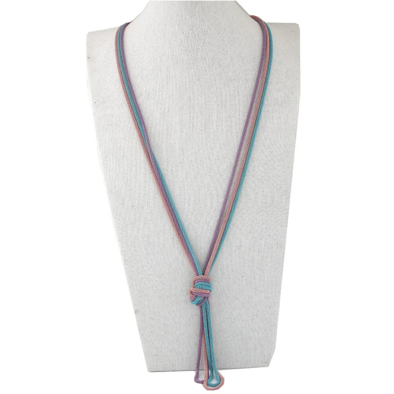 Длинные ожерелья и подвески для женщин модное Простое Ожерелье чокер на цепочке