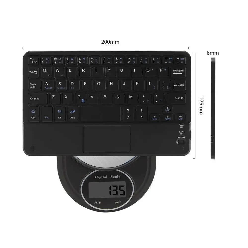 bluetooth keyboard mini wireless keyboard rechargeable bt 5 0 touch keypad ultra thin ergonomic keybord with 59 keycaps for pc free global shipping