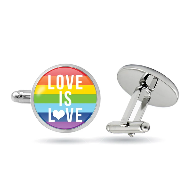 Gay Pride красочные радужные запонки с флагом для рубашки LGBT флаг лесбиянок