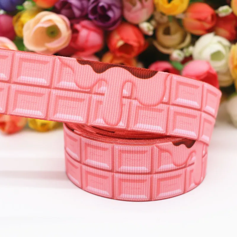 Двухсторонние ленты для волос с шоколадным принтом 10 ярдов 1 дюйм 25 мм материалы