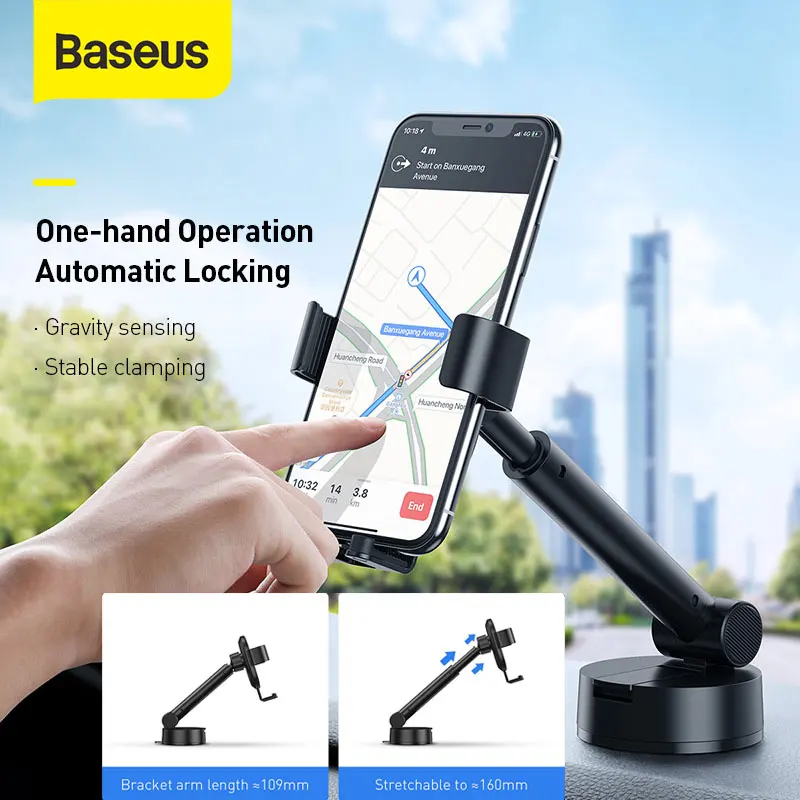 Автомобильный держатель для телефона Baseus Gravity подставка смартфона на присоске