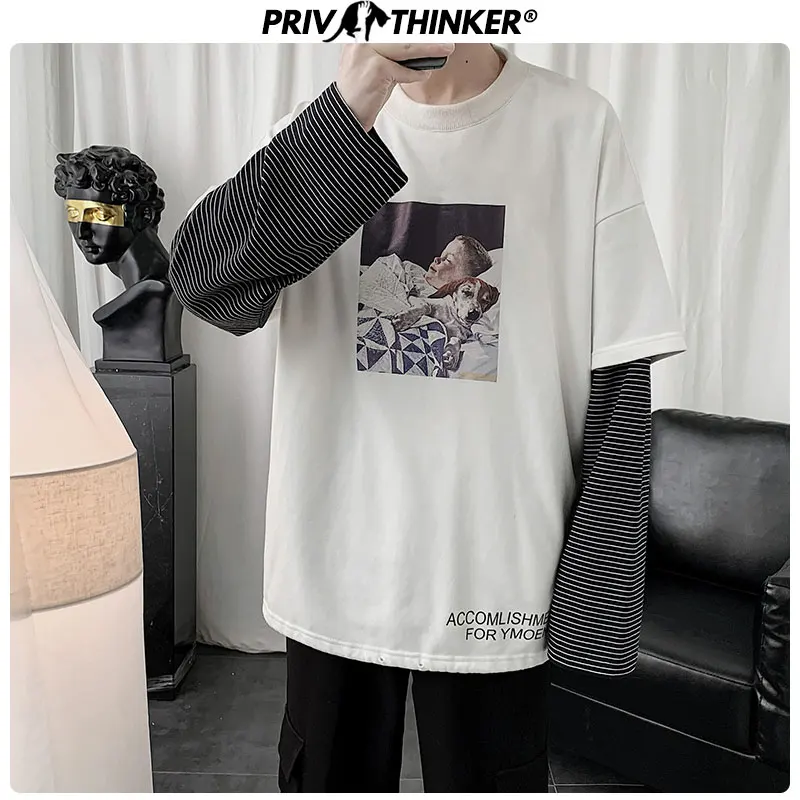 Мужская толстовка Privathinker с фальш-принтом из двух предметов весенняя 2020 | одежда