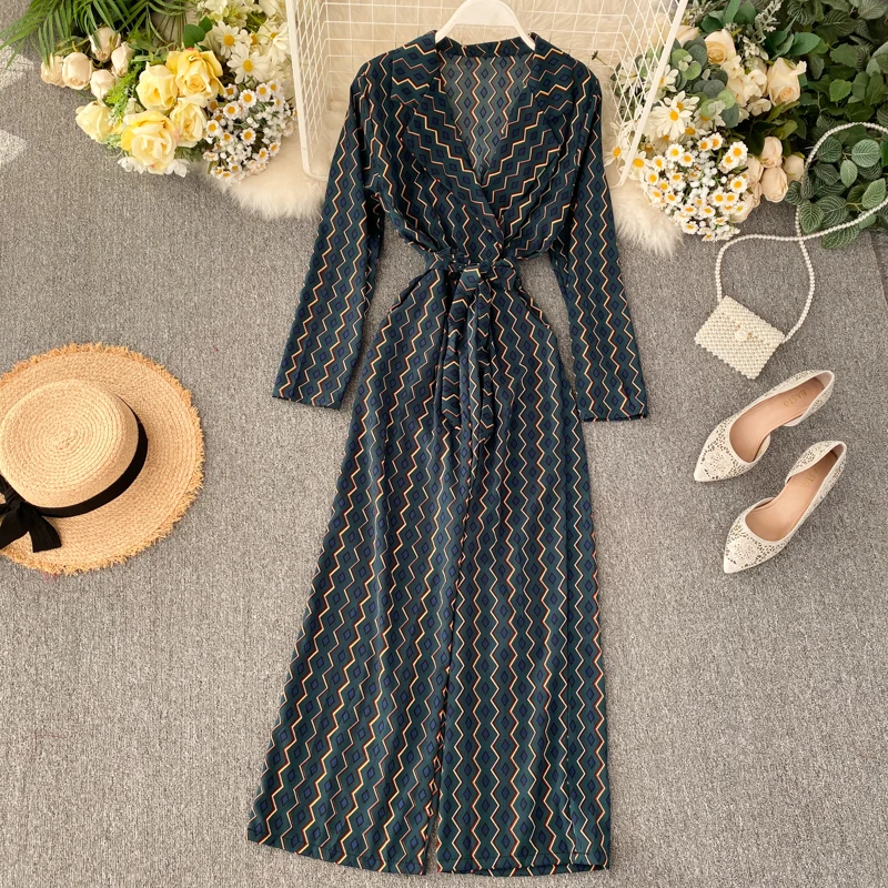 SINGRAIN женские шифоновые Комбинезоны с принтом весенний винтажный Блейзер длинные