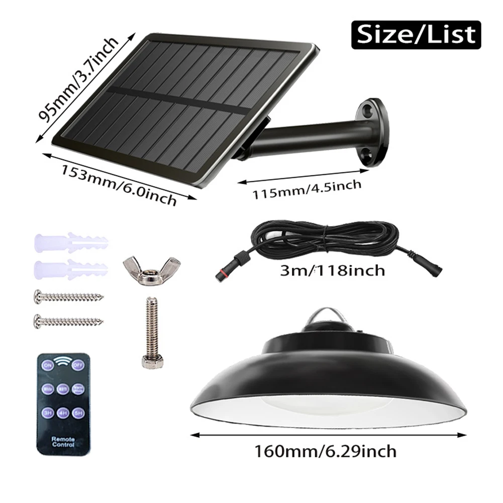 

Remote Control 48 LED Solar Pendant Lamp IP65 Waterproof Hanging Shed Lights Outdoor Indoor Lighting For Garden Courtyard Garage