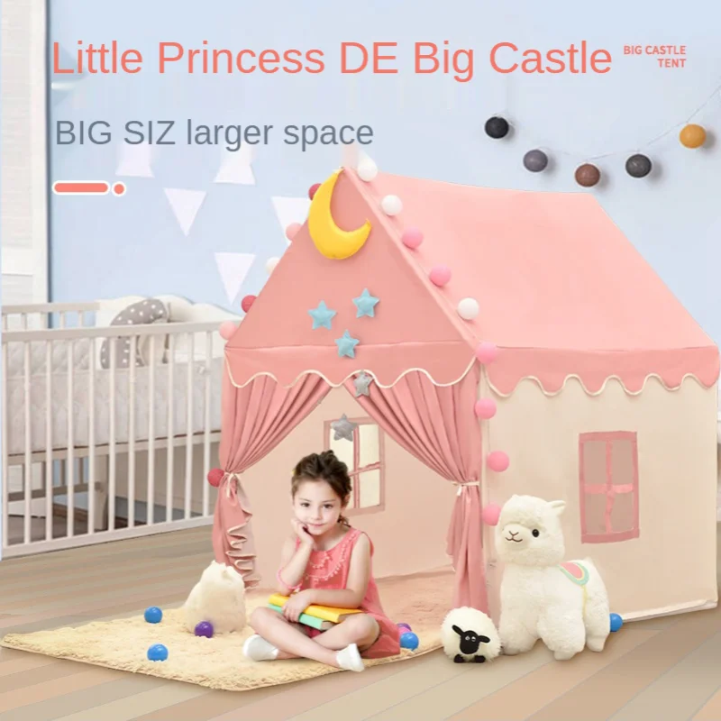 

Children's Tent Indoor Ventilation and Breathable Fabric Comfortable Princess Girl Oversized House Castle Birthday Gift Toy