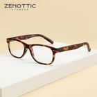 ZENOTTIC, брендовые дизайнерские очки для чтения, мужские и женские, Ретро стиль, квадратный синий светильник, блокирующие компьютерные очки, пресбиопические для чтения, очки