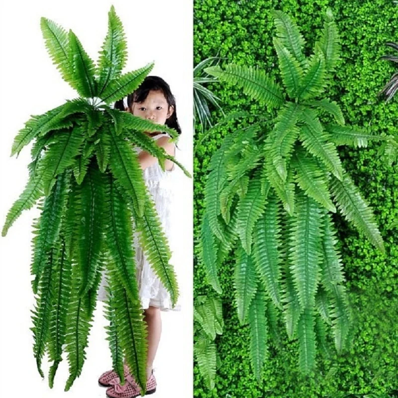 

Hanging Plants Artificial Greenery Hanging Fern Grass Plants Green Wall Plant Silk Artificial Hedge Plants Large Home Decoration