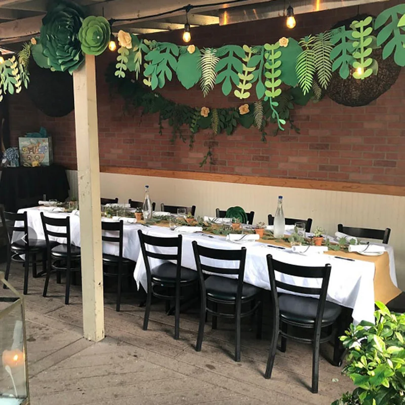 Гавайские вечерние украшения для свадьбы 6 шт. ручной работы листья из ткани