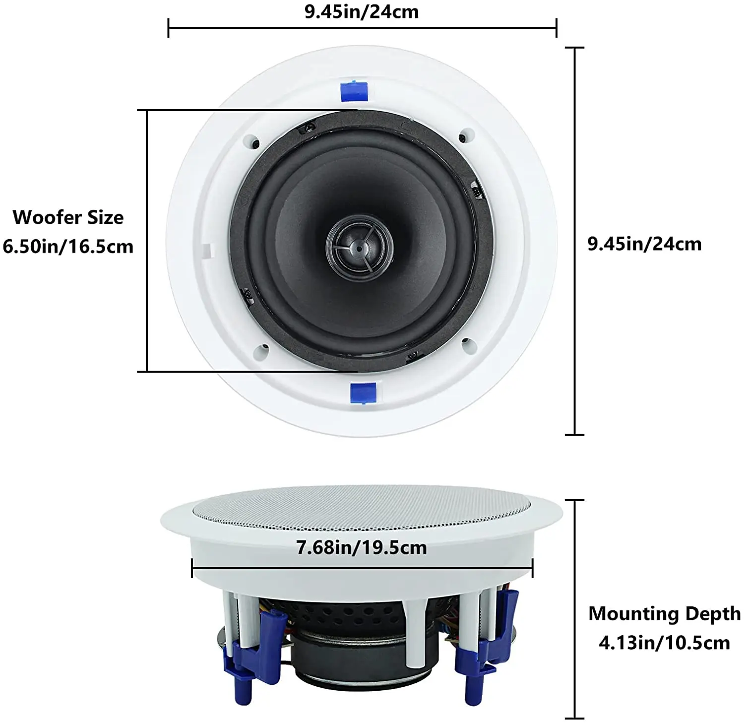 6.5 Inch Ceiling Speakers 160W 2-Way Flush Mount Wall for Home Bathroom Office with Full Range Stereo Sound dropship | Автомобили и